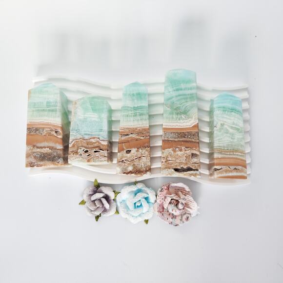 You Pick Caribbean Calcite Tower Point Calming Crystal - Picture 3 of 9